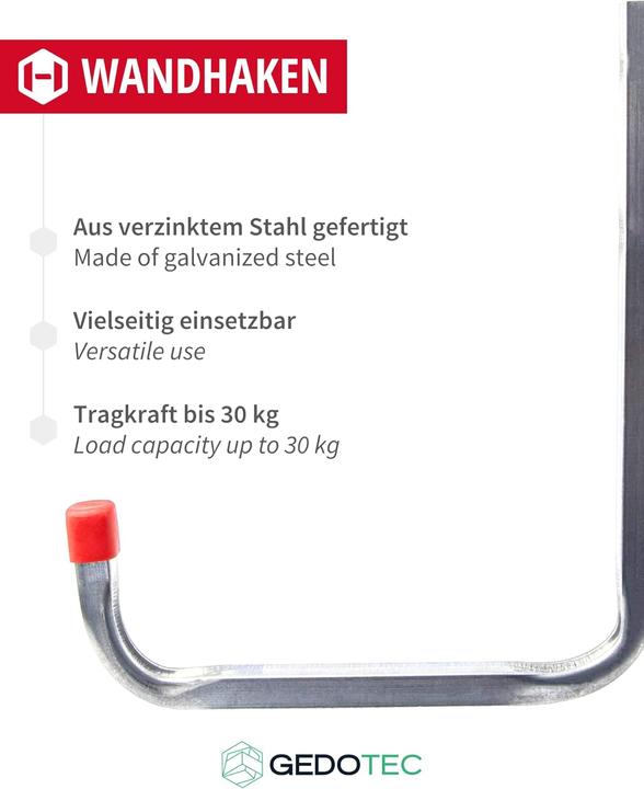 Immagine prodotto Gedotec 4-teiliges Wandhaken-Set
