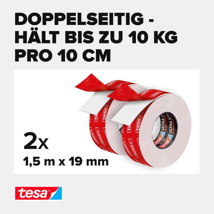 Actual product image tesa 2x Powerbond ULTRA STRONG double-sided mounting tape (19 mm)