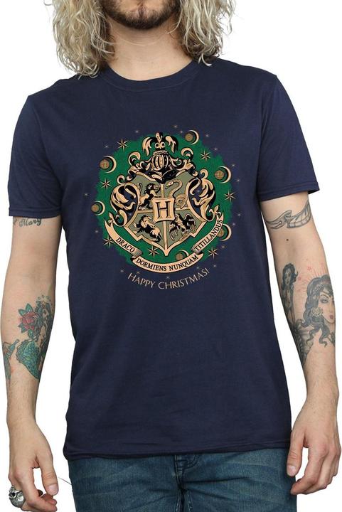 Image du produit T-shirt de Noël en coton avec couronnes de fleurs (L)