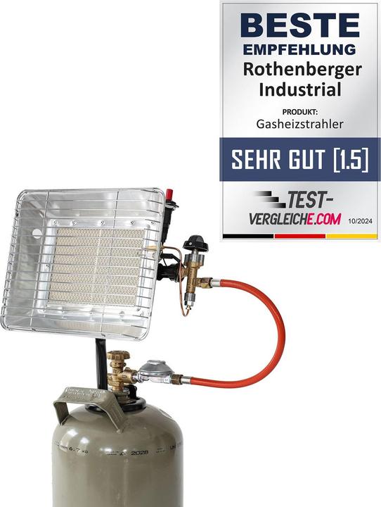 Produktbild Rothenberger Eco Piezo Gasheizstrahler ( 35985 ) 2,7 kW - 4,2 kW für Propangasflaschen 5 (4200 W)