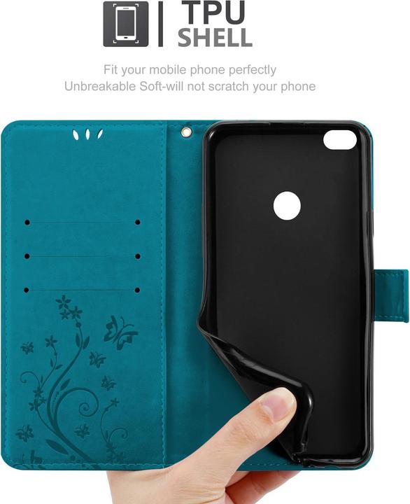 Image du produit Cadorabo Couverture du livre de fleurs (Huawei P8 Lite (2017))