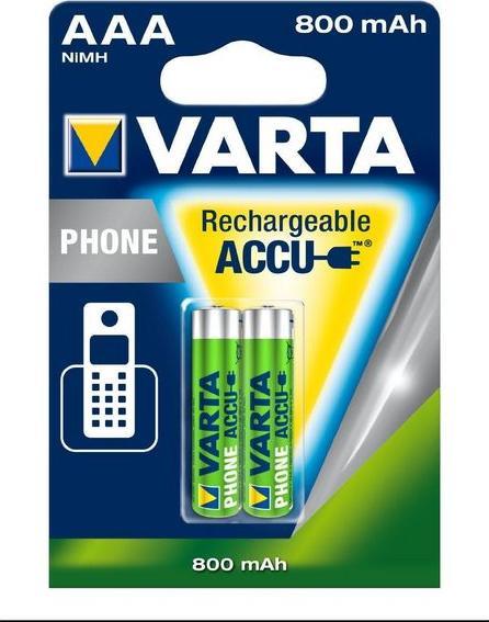 Image du produit Varta Recharger le téléphone d'Accu (2 pcs, AAA, 800 mAh)