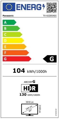 Energy Label Panasonic TV-65Z85AEG (65", OLED, 4K, 2024)