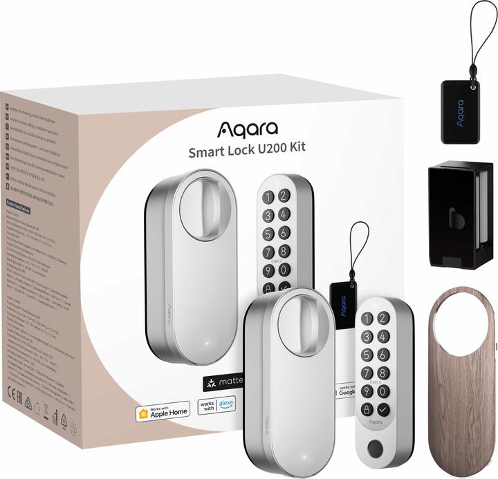 Produktbild Aqara Smart Lock U200 (Fingerabdruck, Elektronische Zahlenkombination, Bluetooth, Schlüssel, Schlüsselkarte, Smartphone)