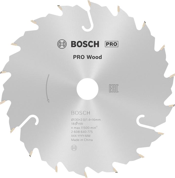 Immagine prodotto Bosch Professional Zubehör Lama per sega circolare PRO Wood, 130 x 2 x 16 mm