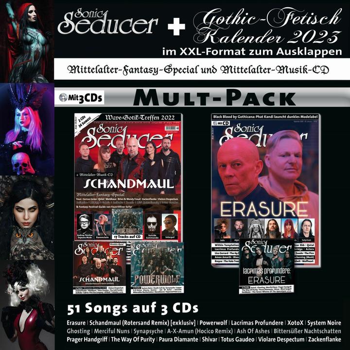 Produktbild Sonic Seducer Multi-Pack 01/2023 mit Ausgabe 07-08/22 + 09/22 (Harter Einband, Deutsch)