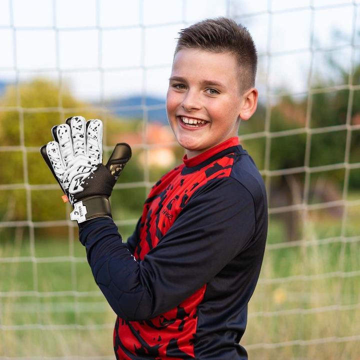 Produktbild Catch & Keep Fussballhandschuhe Kralle Splash Gr. 5 Weiss Torwart Keeper Goalie Handschuhe (5)
