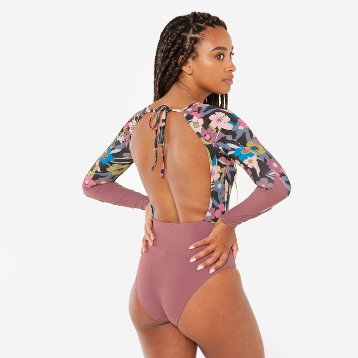 Produktbild Olaian Badeanzug Surfen Damen langarm Mary Azalea violett geblümt (L)
