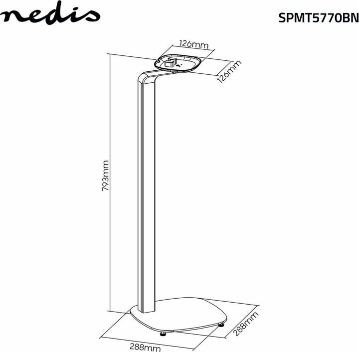 Actual product image Nedis Speaker holder | Compatible with: Sonos® One SL™ / Sonos® One™ / Sonos® PLAY:1™ | Stand | (1 pcs., Wall installation, Height-adjustable)