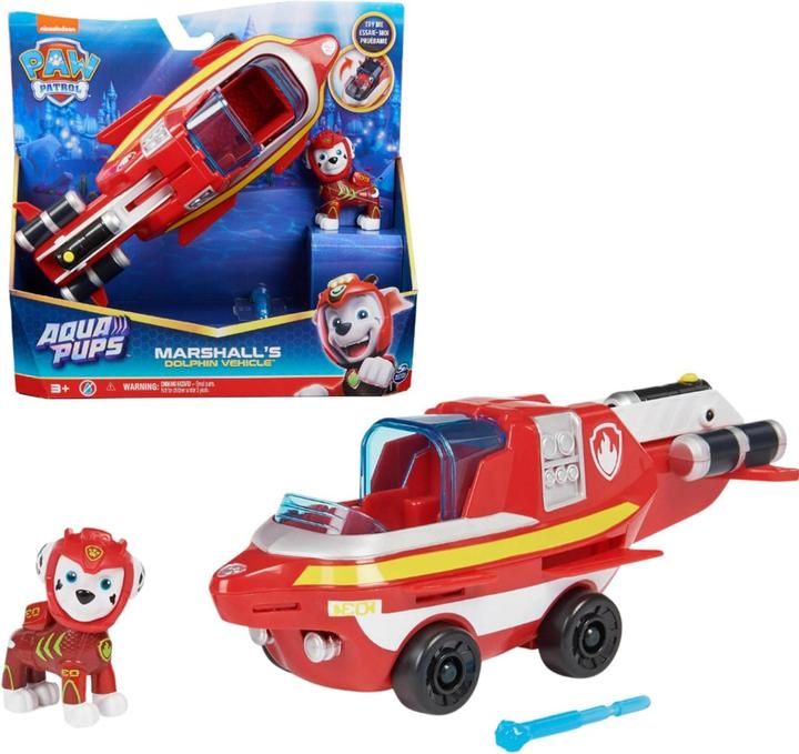 Actual product image Spin Master Paw Patrol Aqua Pups Deluxe Vehicle Marshall