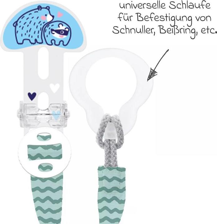Produktbild MAM Schnullerketten Schnullerband Clip it! mit Cover - Bär (1 x, ab Geburt)