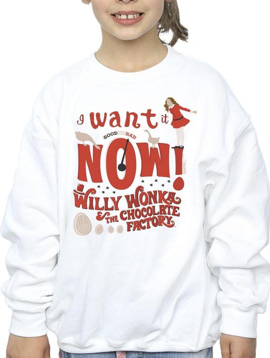 Actual product image Willy Wonka & the Chocolate Factory Girls Verruca Salt I Want It Now Sweatshirt (104)