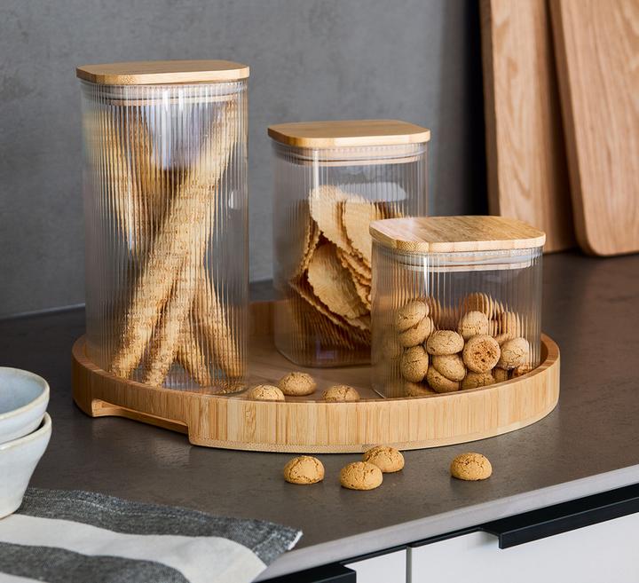 Produktbild Zeller Present Vorratsglas mit Bambusdeckel eckig 1500 ml 10x10x20.5 cm (1.50 l)