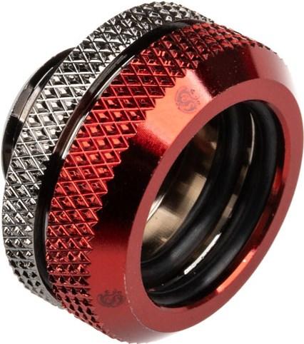 Actual product image Bitspower Multi-link adapter connector straight G1/4 inch male to 16mm male hardtube - black glossy/r