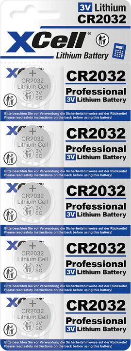 XCell 10er-Set Lithium-Knopfzelle CR2032, 3V / 220mAh (10 Stk., CR2032, 220 mAh)