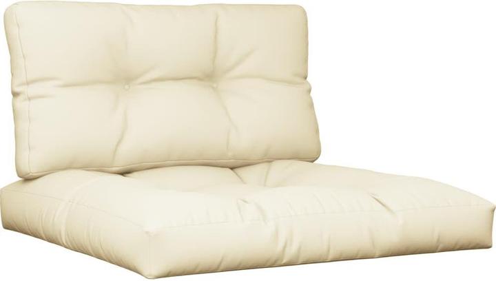 Produktbild VidaXL Palettenkissen Palettensofa Palettenpolster Sitzkissen 2-tlg. Creme Stoff (70 x 70 x 12 cm)