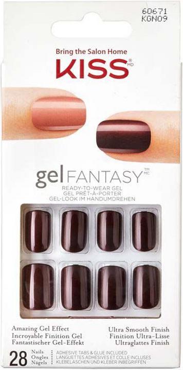 Actual product image KISS Gel Fantasy Nail Kit - Absolutely Fabulous (Artificial nails, Transparent, Bordeaux)