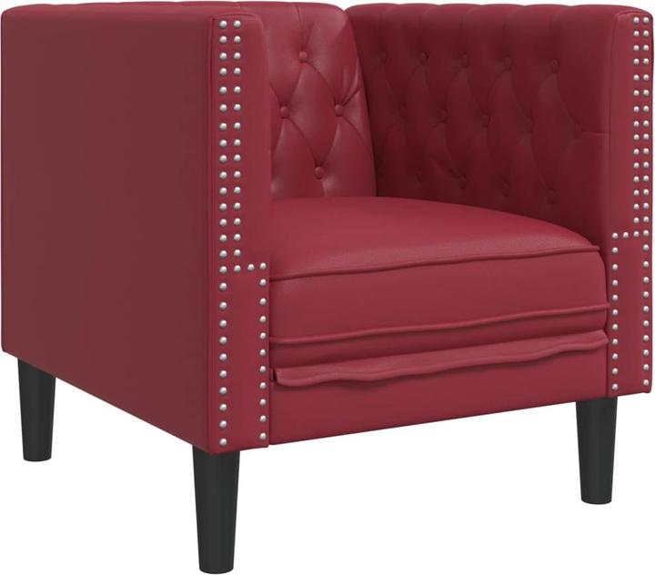 Productafbeelding VidaXL Chesterfield fauteuil loungestoel club fauteuil bank wijn rood kunstleer
