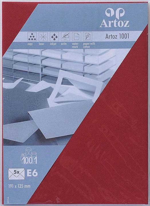 Produktbild Artoz 1001 Kuverts weinrot (E6, 5 x)