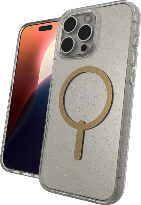 Actual product image Zagg Cases Milan Snap Apple Michael LGPro Gold Glitter (Apple iPhone 16 Pro Max)