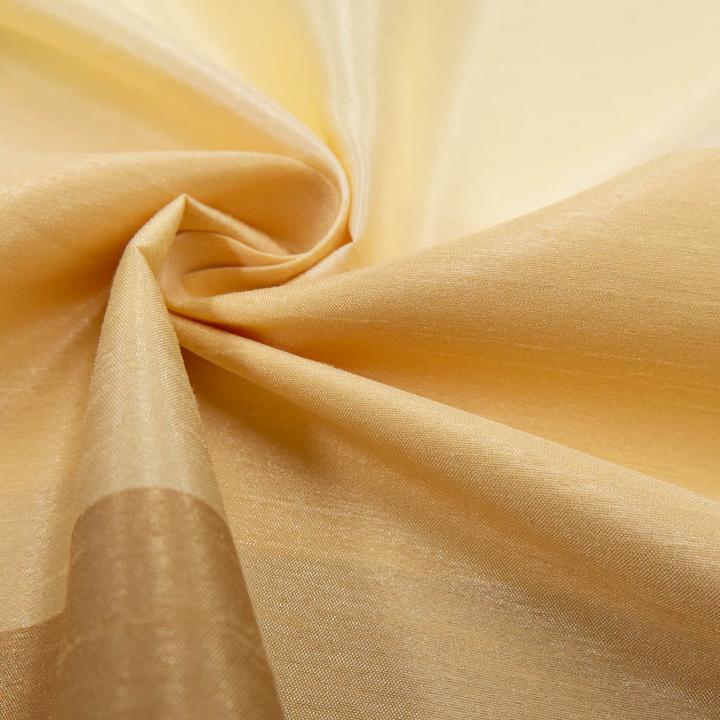 Image du produit Stoffrestposten Tissu pour rideaux transparent - Rayé dans le ton jaune - quantité minimale de vente : 1 mètre