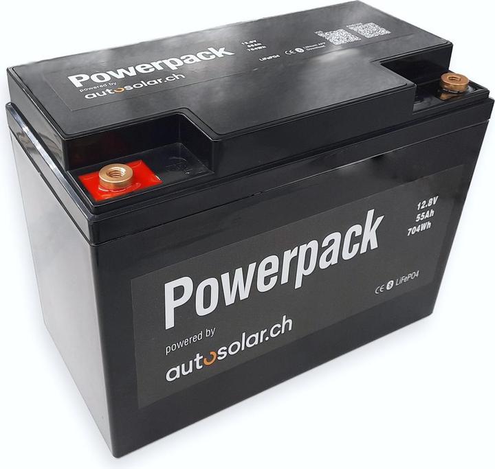Image du produit Autosolar Batterie au lithium 55 Ah avec application (équivalent à 110Ah d'une batterie AGM) (12.80 V, 55 Ah)