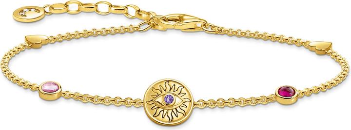 Produktbild Thomas Sabo Armband mit symbolischer Sonne, bunten Steinen und Herzen vergoldet (19 cm, 925er Silber)