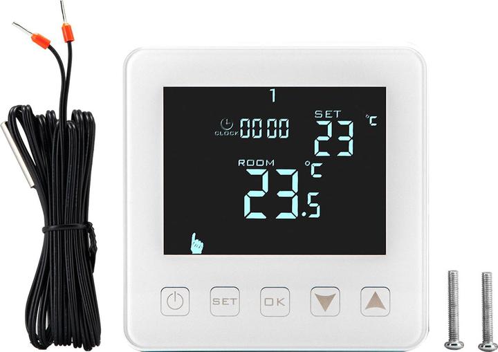 Image du produit Casativo Thermostat mural pour chauffage au sol, touches tactiles, écran LCD, programmable, lot de 4