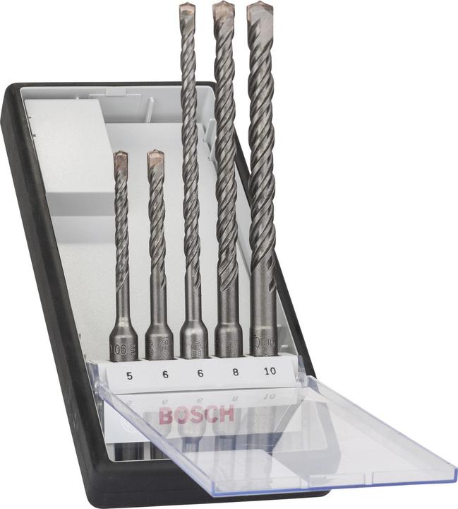 Bosch Professional Zubehör SDS plus-5 Hammerbohrer-Set, Robust Line, 5-tlg., 5–10 mm (5 mm, 6 mm, 8 mm, 10 mm)