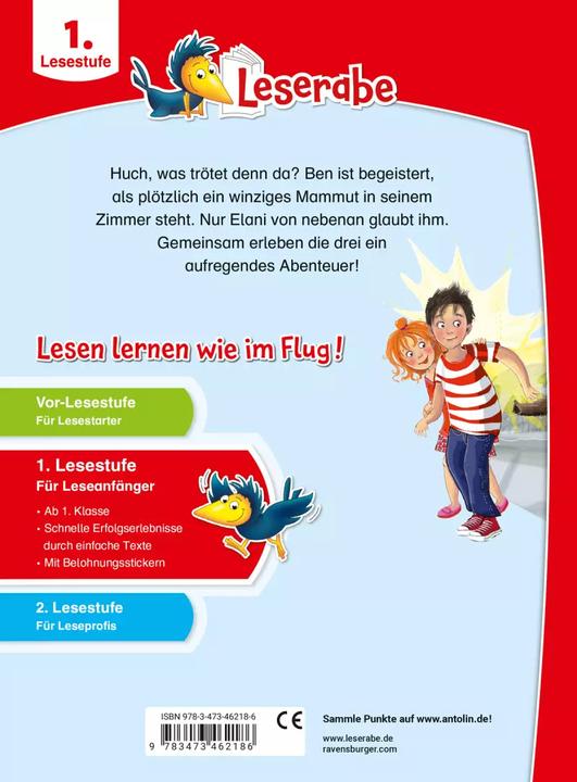 Actual product image Ravensburger Leserabe - 1. Lesestufe: Ein Mammut unterm Bett (German, Judith Allert, 2023)