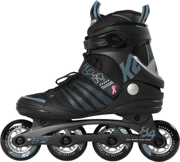 K2 Alexis 84 Speed Alu Inlineskate Damen (Grösse: 39.5 (US=8.5), black/steelblue) (39)