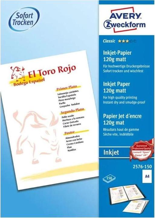 Energie-Label Avery Classic Inkjet Papier A4 (120 g/m², 150 x, A4)