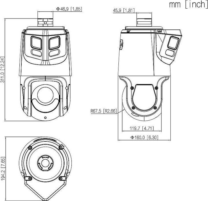 Produktbild Dahua CCTV 8MP+4MP 25x Starlight TiOC Network Panoramic & PTZ Camera, DH-SDT4E425-8P-GB-APV1-0280-S2