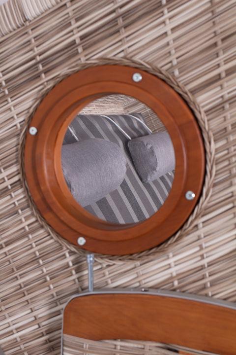 Image du produit dekoVries Strandkorb deVries PURE® Wave XL PE Pinienholz, seashell Des. 402