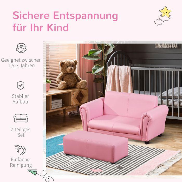 Actual product image Swisshandel24 Children's armchair with footstool pink, 83x42x41cm (Child armchair)