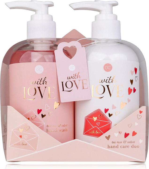 Accentra Handpflegeset WITH LOVE in Geschenkbox, inkl. 250ml Handseife und 250ml Handlotion in Pumpspender, D (Manicure set)