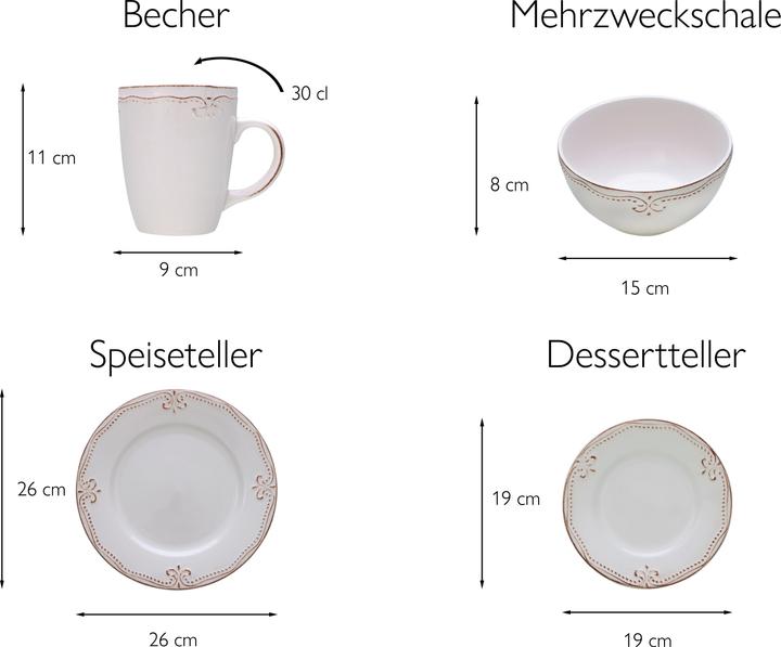 Actual product image CreaTable Romantic vintage (16 Piece)