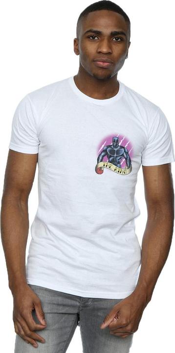 Actual product image Mens Black Panther Tattoo Breast Print T-Shirt (S)