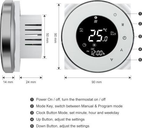 Produktbild Renov8 Thermostat for gas boiler control - NON WI-FI - compatible 86x86 box