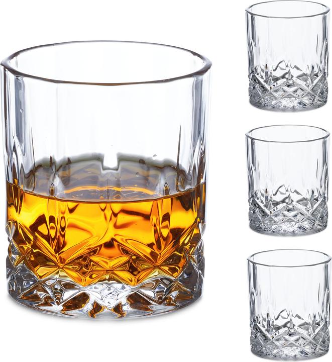Relaxdays Whiskey glasses (3 dl, 4 x, Whisky glass)