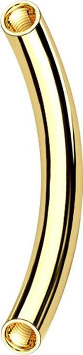 Star Piercing Bananen-Stab vergoldet mit 1.2 mm Innengewinde (Chirurgenstahl 316L)