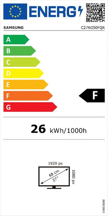 Label énergétique Samsung LC27RG50FQRXEN (1920 x 1080 pixels, 27")