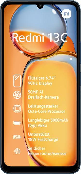 Produktbild Xiaomi Redmi 13C (128 GB, Blue, 6.74", Dual SIM, 50 Mpx, 4G)