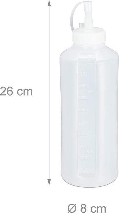Image du produit Relaxdays 4x Bouteille-à-sauce (1 l)