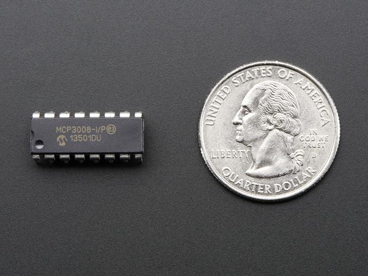 Actual product image MiC MCP3008 8-channel 10-bit ADC with SPI interface (Electronics kit)