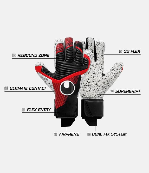 Immagine prodotto Uhlsport Guanti da portiere Powerline Supergrip HN nero/rosso/bianco (7.5)