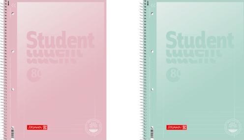 Actual product image 5 college notepads Student Pastel ruling 27 lined DIN A4 inside and outside margin (A4, Lined)