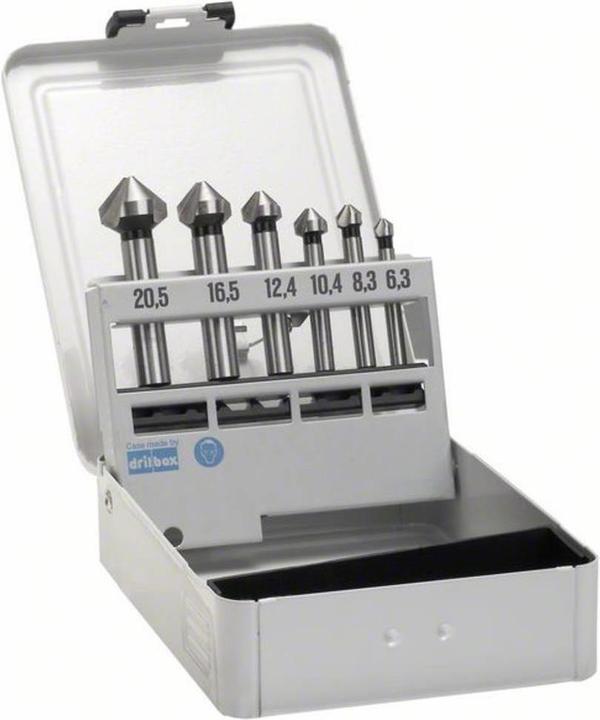 Actual product image Bosch Professional Zubehör PRO Soft Metal HSS countersink set, 6 pcs. (6.3 mm, 8.3 mm, 10.4 mm, 12.4 mm, 16.5 mm, 20.5 mm)