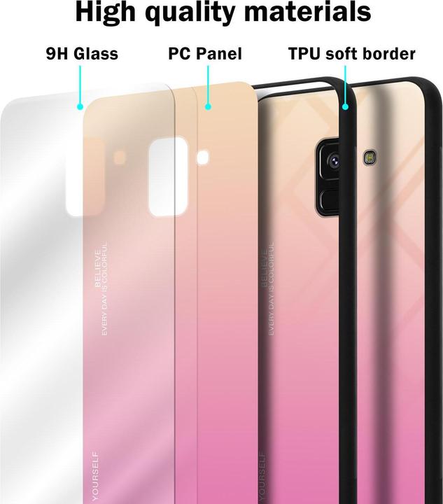 Productafbeelding Cadorabo TPU 2 kleuren glasdekking (Samsung Galaxy A8 (2018))