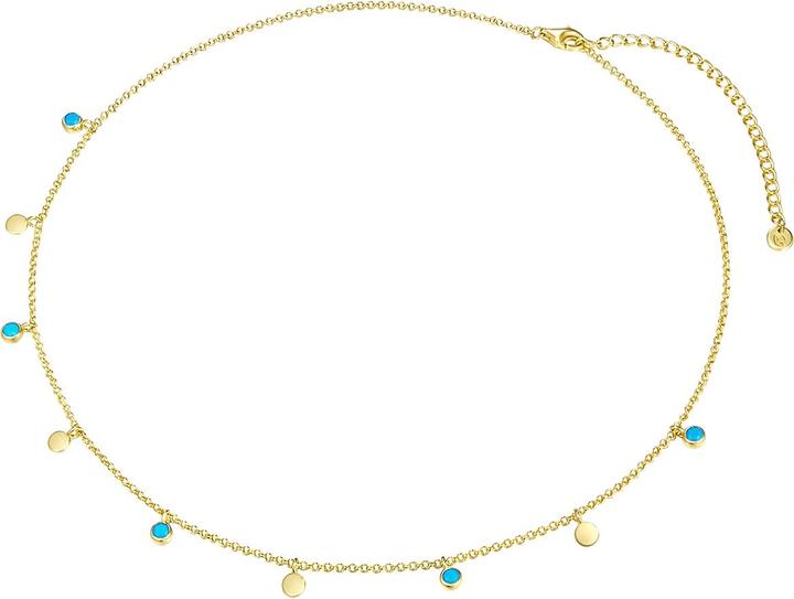 Immagine prodotto Glanzstücke München Catena da donna in argento Sterling Turchese Oro Giallo 40,0 cm + 5,0 cm di estensione - 28667 (Argento, 40 - 45 cm)